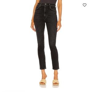AGOLDE PINCH WAIST SKINNY BLACK WASH